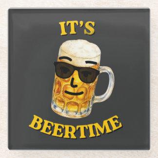 Het is bier-tijd Cool Bier T-Shirt Glazen Onderzetter