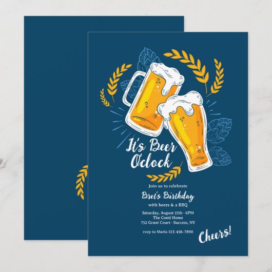 Het is bieruur kaart (Voorkant / Achterkant)