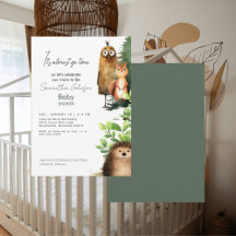 Het is bijna geen tijd Woodland Animal Baby shower