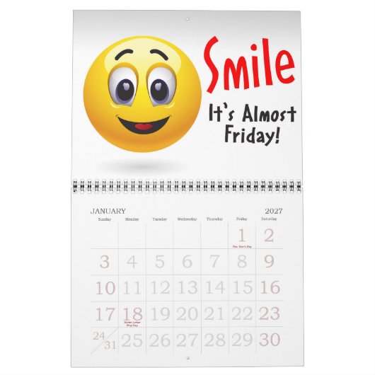 Het is bijna vrijdag! Agenda Kalender (Jan 2027)