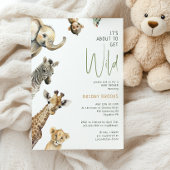"Het is bijna wild" Oerwoud Safari Baby shower Kaart
