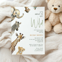 "Het is bijna wild" Oerwoud Safari Baby shower Kaart