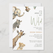 "Het is bijna wild" Oerwoud Safari Baby shower Kaart (Voorkant)