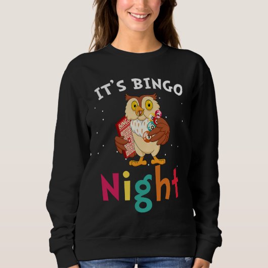 Het is Bingo Avond  Knuffel Uil Bingo Trui (Voorkant)