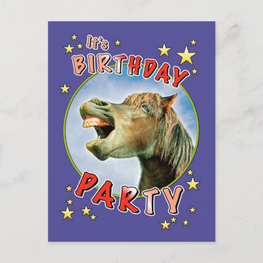 Het is Birthday Party Uitnodiging Briefkaart (Voorkant)