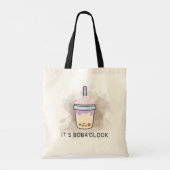 Het is Boba'Clock | Aangepaste persoonlijke Canvas Tote Bag (Achterkant)