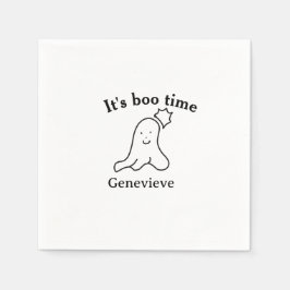 Het is boe tijd naam Halloween datum tijd spook zw Servet