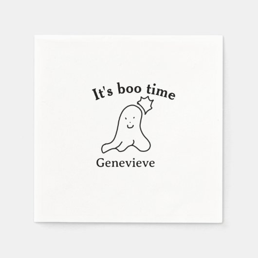 Het is boe tijd naam Halloween datum tijd spook zw Servet (Voorkant)