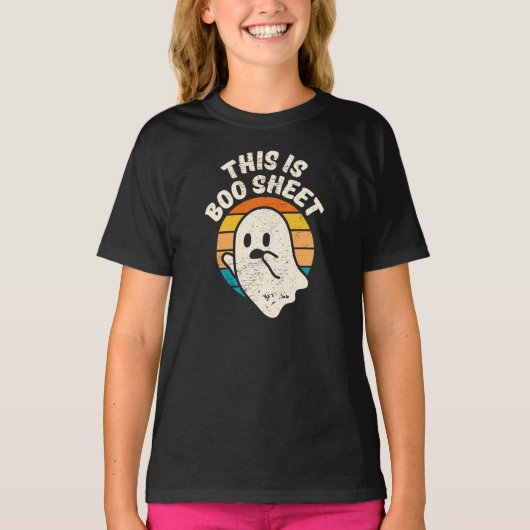 Het is Boo Sheet Halloween Retro  Ghost T-S T-shirt (Voorkant)