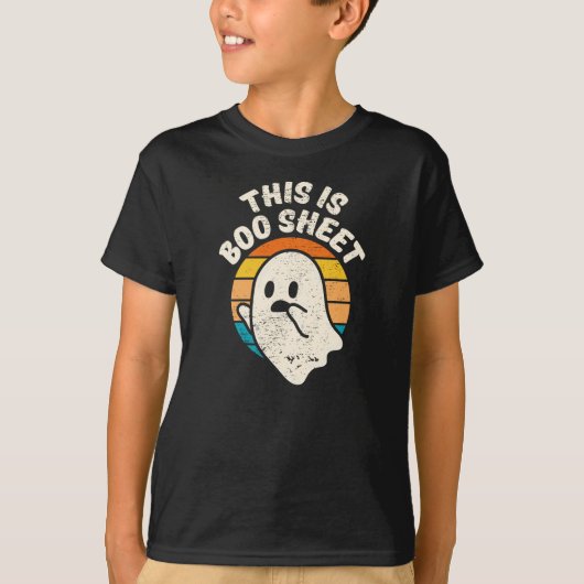Het is Boo Sheet Halloween Retro  Ghost T-shirt (Voorkant)