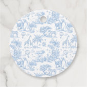 Het is Boy Blue Toile Safari Animal Baby shower Da Bedankjes Labels (Achterkant)