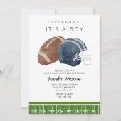 Het is Boy Touchdown football baby shower Kaart (Voorkant)
