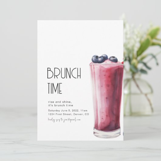 Het is Brunch Tijd Brunch Feest Uitnodiging Templa (Staand voorkant)