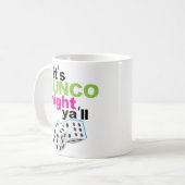 Het is Bunco Night Ya'll Coffee Mok Dice Gift (Voorkant links)