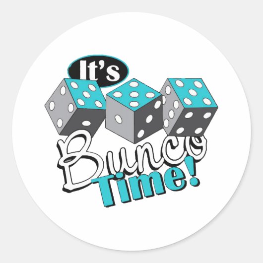 Het is Bunco tijd! Ronde Sticker (Voorkant)