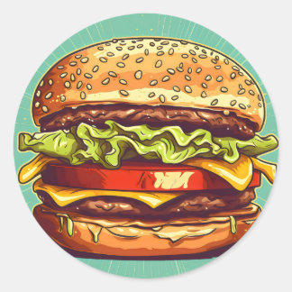 Het is Burger Time Ronde Sticker