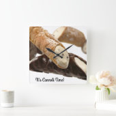 Het is Cannoli Time Clock Vierkante Klok (Huis)