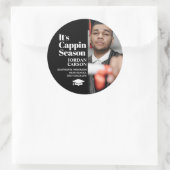Het is Cappin Season Afstuderen Classic Round Stic Ronde Sticker (Tas)