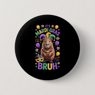Het is carnaval gast meme capibara carnaval ronde button 5,7 cm