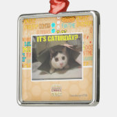 Het is Caturday? Metalen Ornament (Links)