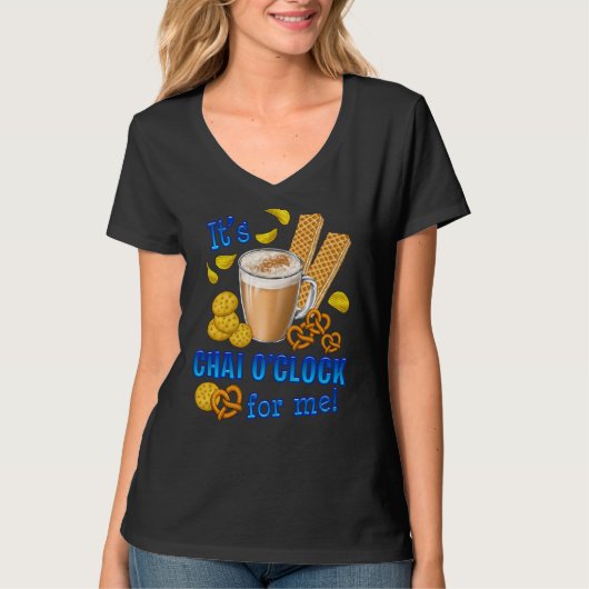 Het is Chai O Clock Funny Coffee Tea Drink T-shirt (Voorkant)