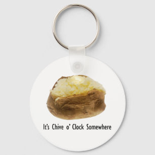 Het is Chive o'Clock ergens waar Funny Bked Potato Sleutelhanger