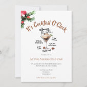 Het is Cocktail O'Clock Christmas Party Brown Drin Kaart (Voorkant)