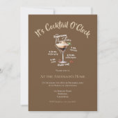 Het is Cocktail Tijd Bruin Drank Kerstfeest Kaart (Voorkant)