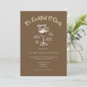 Het is Cocktail Tijd Bruin Drank Kerstfeest Kaart (Staand voorkant)
