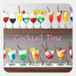 Het is Cocktail Tijd Feest Sticker Kleurrijke Dran