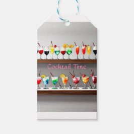 Het is Cocktail Tijd Feest Sticker Kleurrijke Dran Cadeaulabel