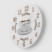 Het is Coffee O'Clock, Coffee Cup en Text Grote Klok (Hoek)