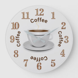 Het is Coffee O'Clock, Coffee Cup en Text Grote Klok