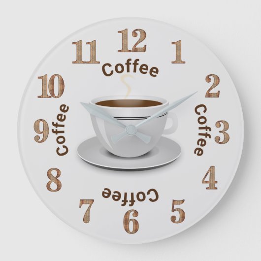 Het is Coffee O'Clock, Coffee Cup en Text Grote Klok (Voorkant)