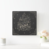Het is Coffee O'Clock Square Wall Clock Vierkante Klok (Huis)
