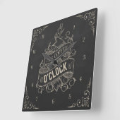 Het is Coffee O'Clock Square Wall Clock Vierkante Klok (Hoek)