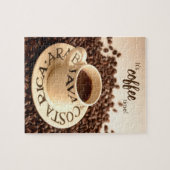 Het is Coffee Time Espresso Cup en Koffiebonen Legpuzzel (Horizontaal)