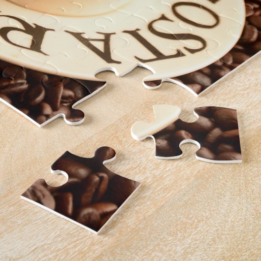 Het is Coffee Time Espresso Cup en Koffiebonen Legpuzzel (Zijkant)