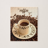 Het is Coffee Time Espresso Cup en Koffiebonen Legpuzzel (Verticaal)