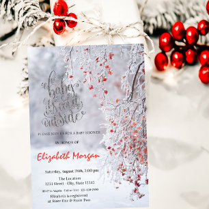 Het is Cold Winter Wonderland Red Baby shower Kaart
