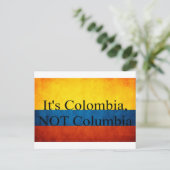 Het is Colombia, NIET Columbia Briefkaart (Staand voorkant)