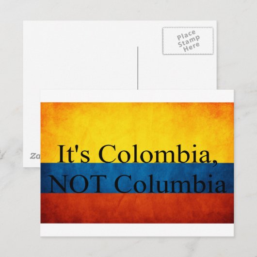 Het is Colombia, NIET Columbia Briefkaart (Voorkant / Achterkant)