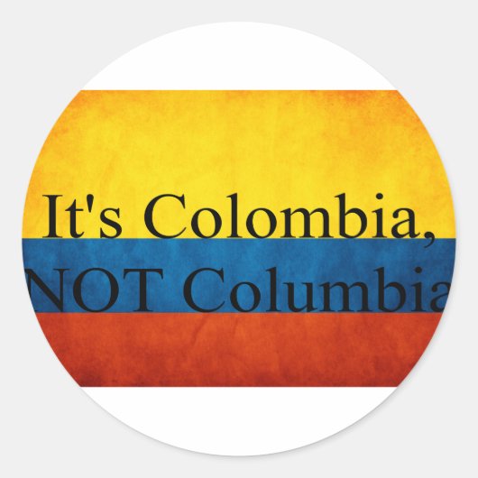 Het is Colombia, NIET Columbia Ronde Sticker (Voorkant)