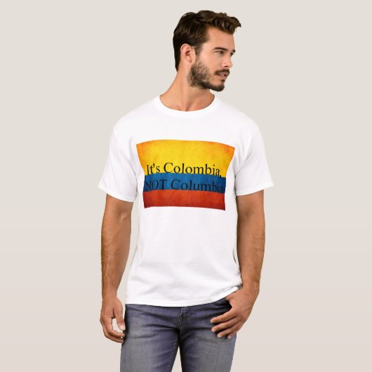 Het is Colombia, NIET Columbia T-shirt (Voorkant volledig)