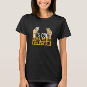 Het is cool dat ik beide schoenen kreeg, grappig i t-shirt
