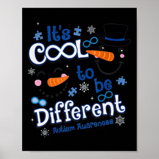 Het is cool Kerstmis om anders te zijn - Autisme b Poster (Voorkant)