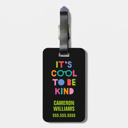 Het is cool om aardig te zijn bagagelabel (Achterkant verticaal)