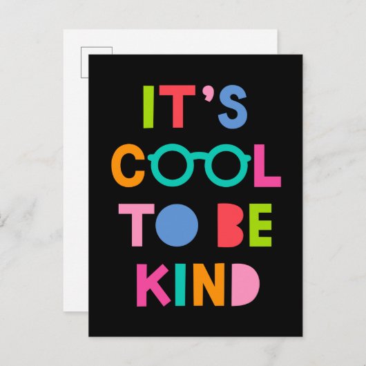 Het is cool om aardig te zijn briefkaart (Voorkant / Achterkant)