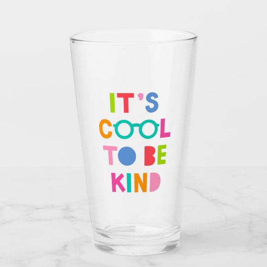 Het is cool om aardig te zijn glas (Voorkant)