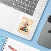 Het is cool om aardig te zijn Retro Bloem Duimen O Sticker (Laptop met iPhone)